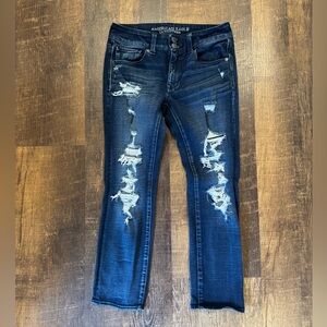 American Eagle Outfitters distressed artist crop Jeans
